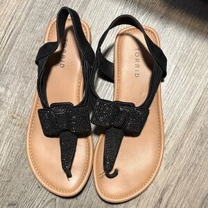 Torrid Elegant Black Bow Sandals